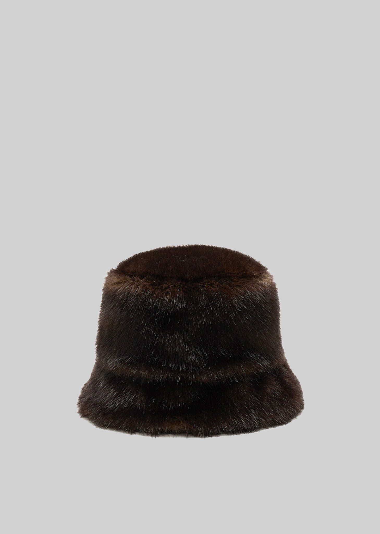 Amomento Fur Bucket Hat - Dark Brown