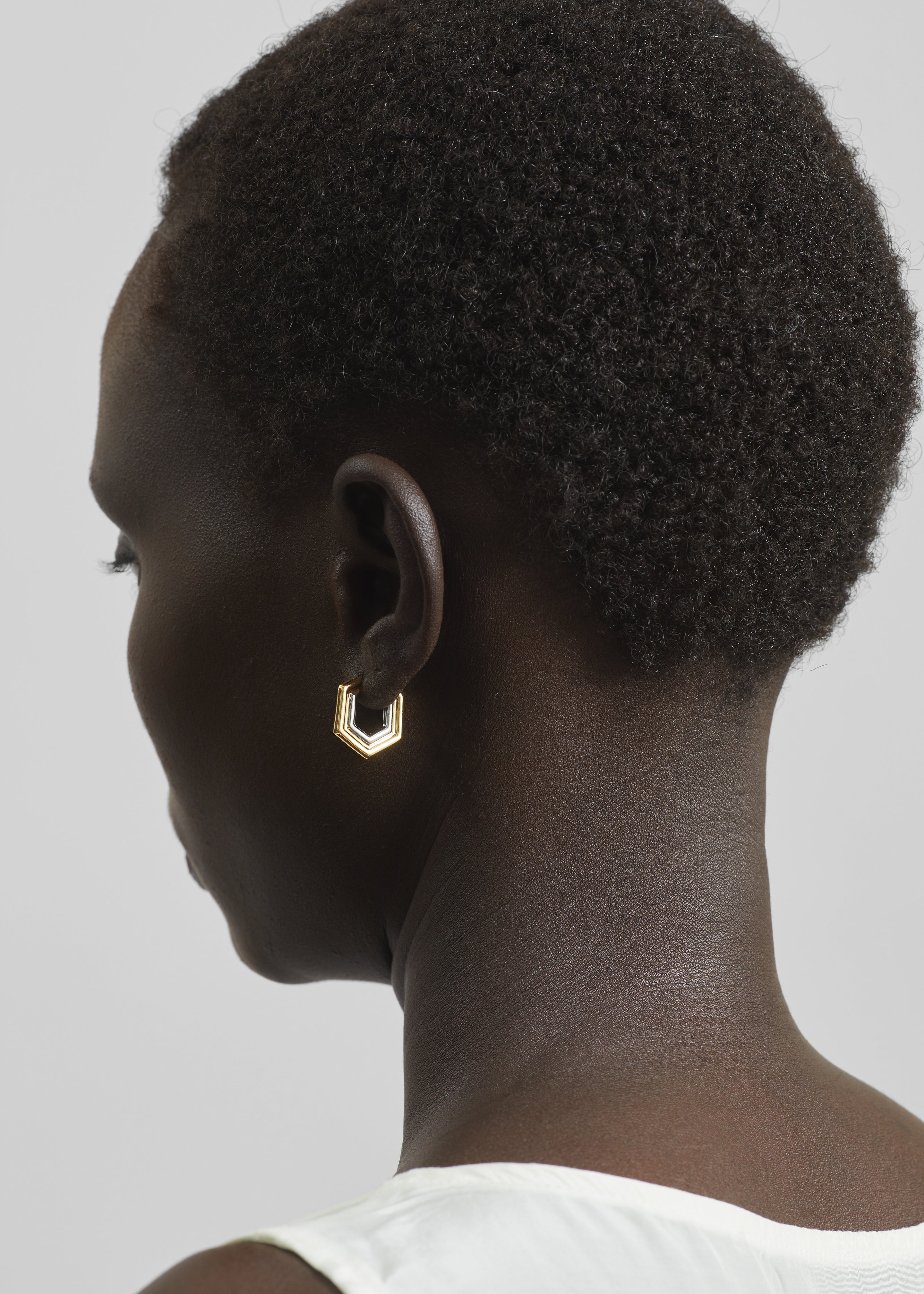 Bevza Small Honeycomb Hoops - Gold/Silver