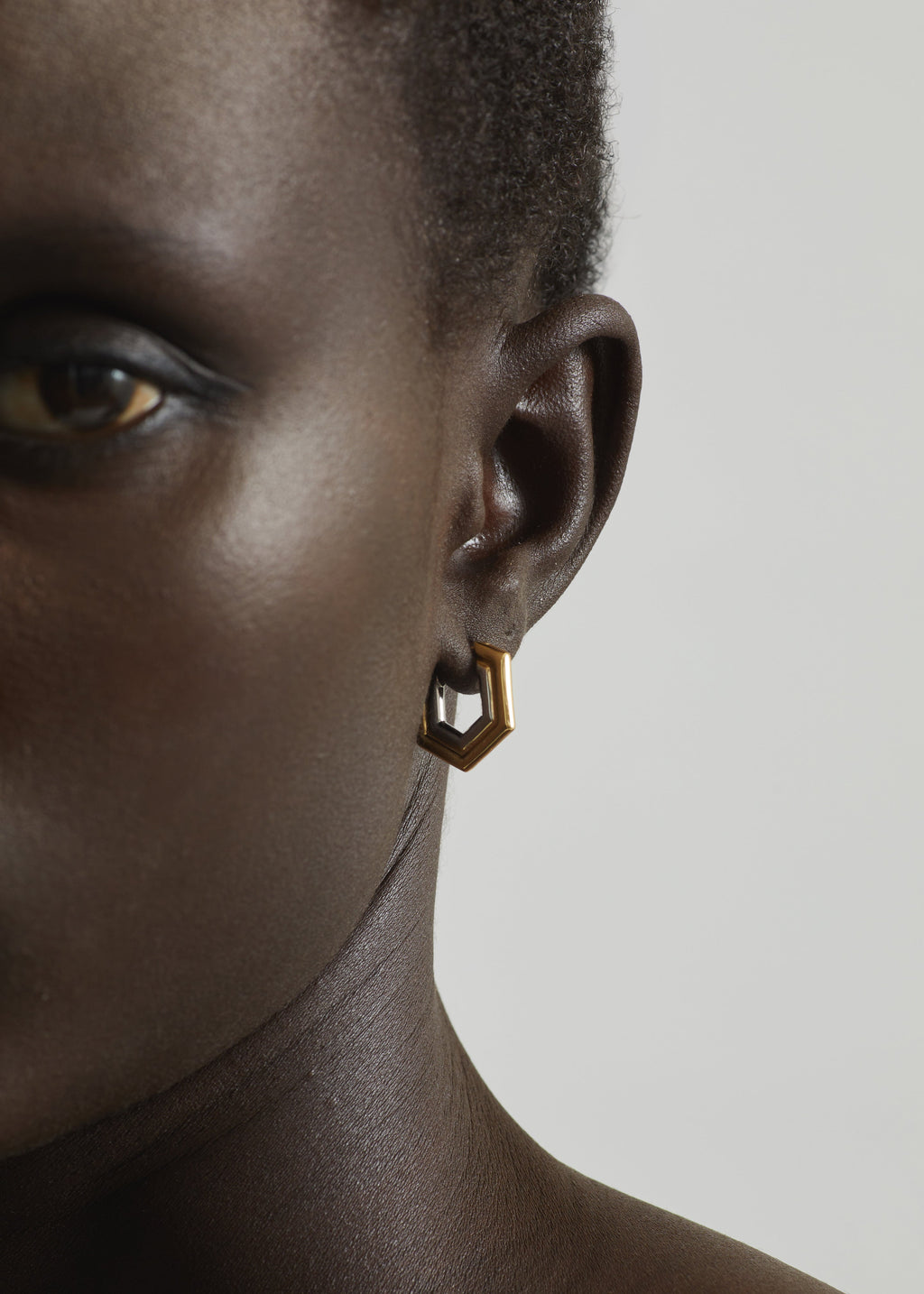 Bevza Small Honeycomb Hoops - Gold/Silver