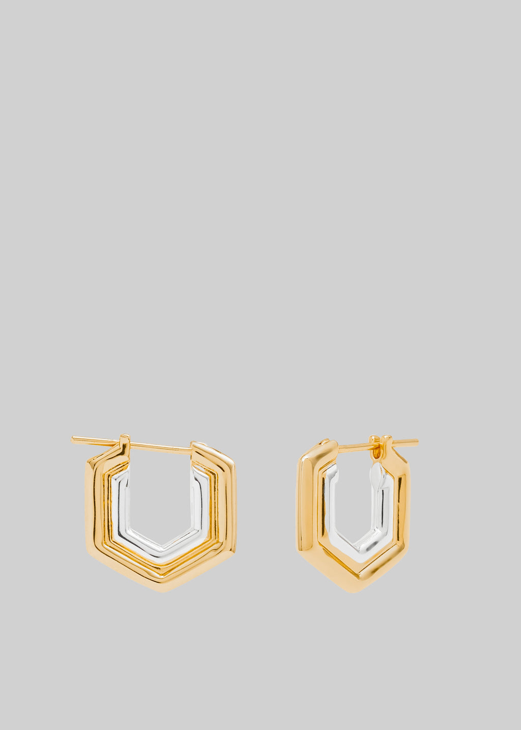 Bevza Small Honeycomb Hoops - Gold/Silver