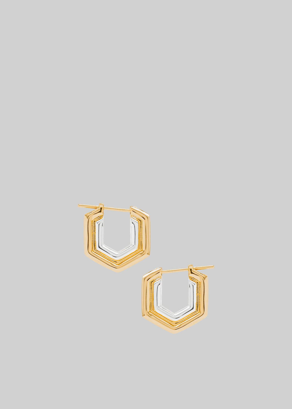 Bevza Small Honeycomb Hoops - Gold/Silver