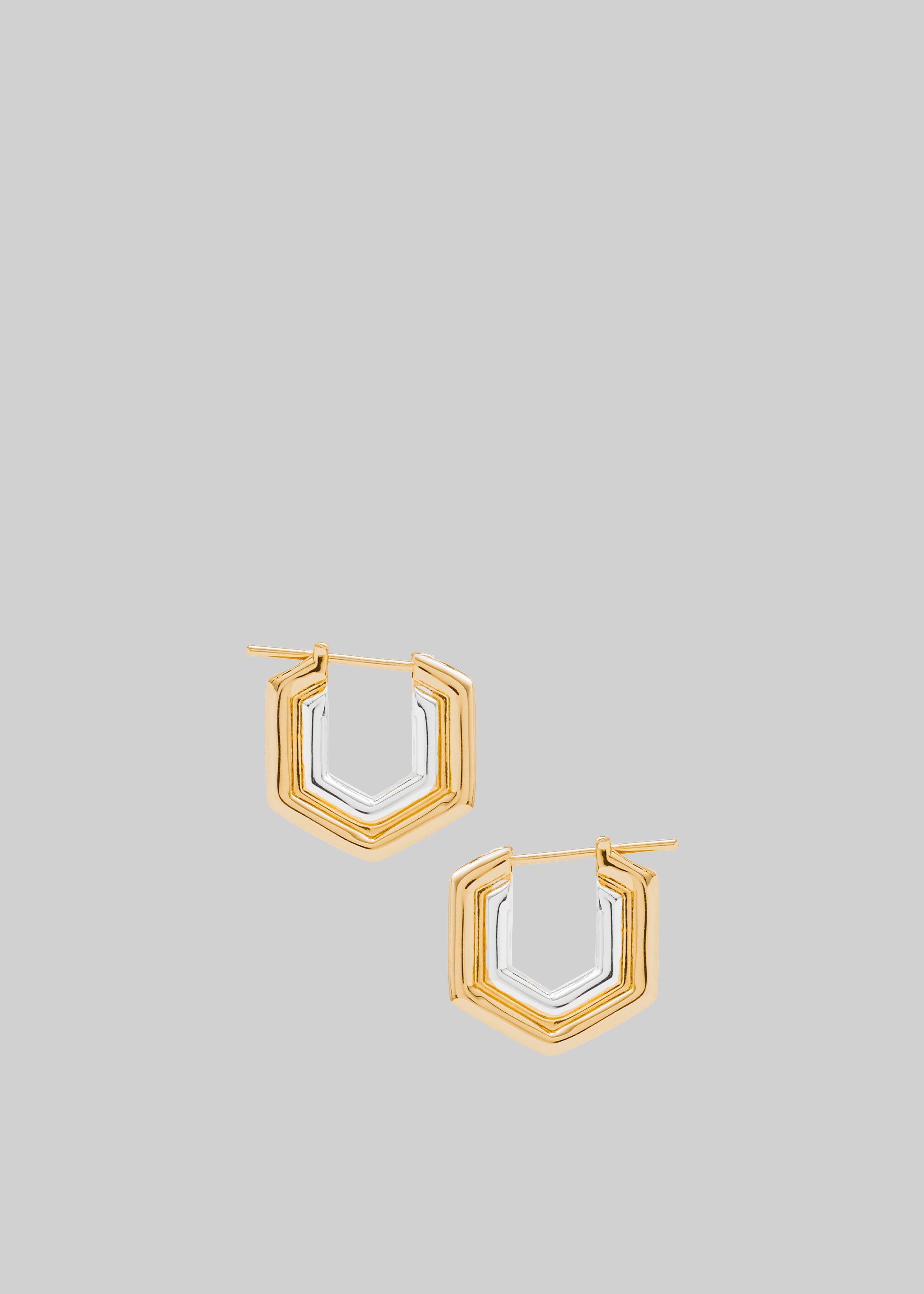 Bevza Small Honeycomb Hoops - Gold/Silver