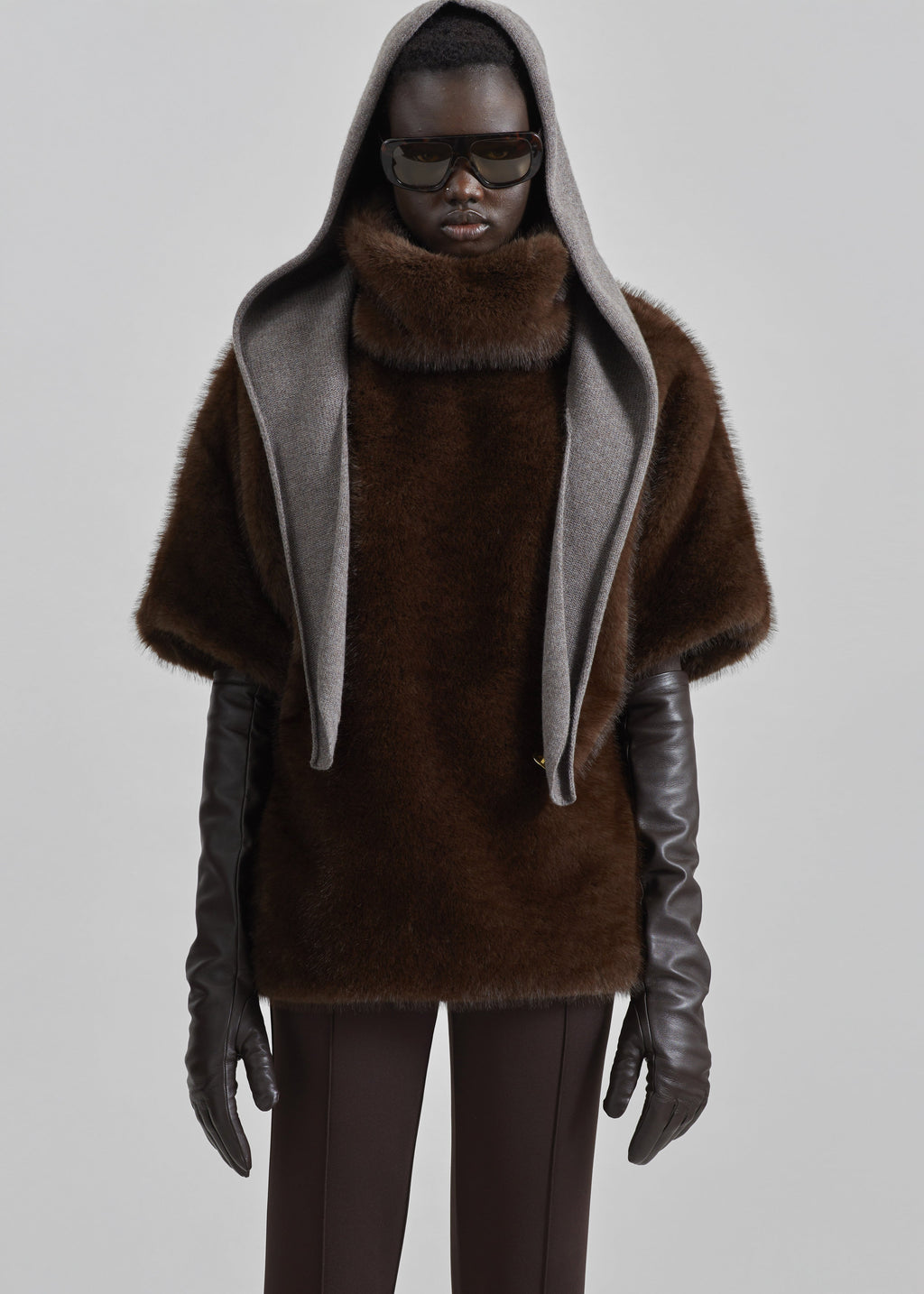 Darkpark Soft Cashmere Wool Balaclava - Brown Melange