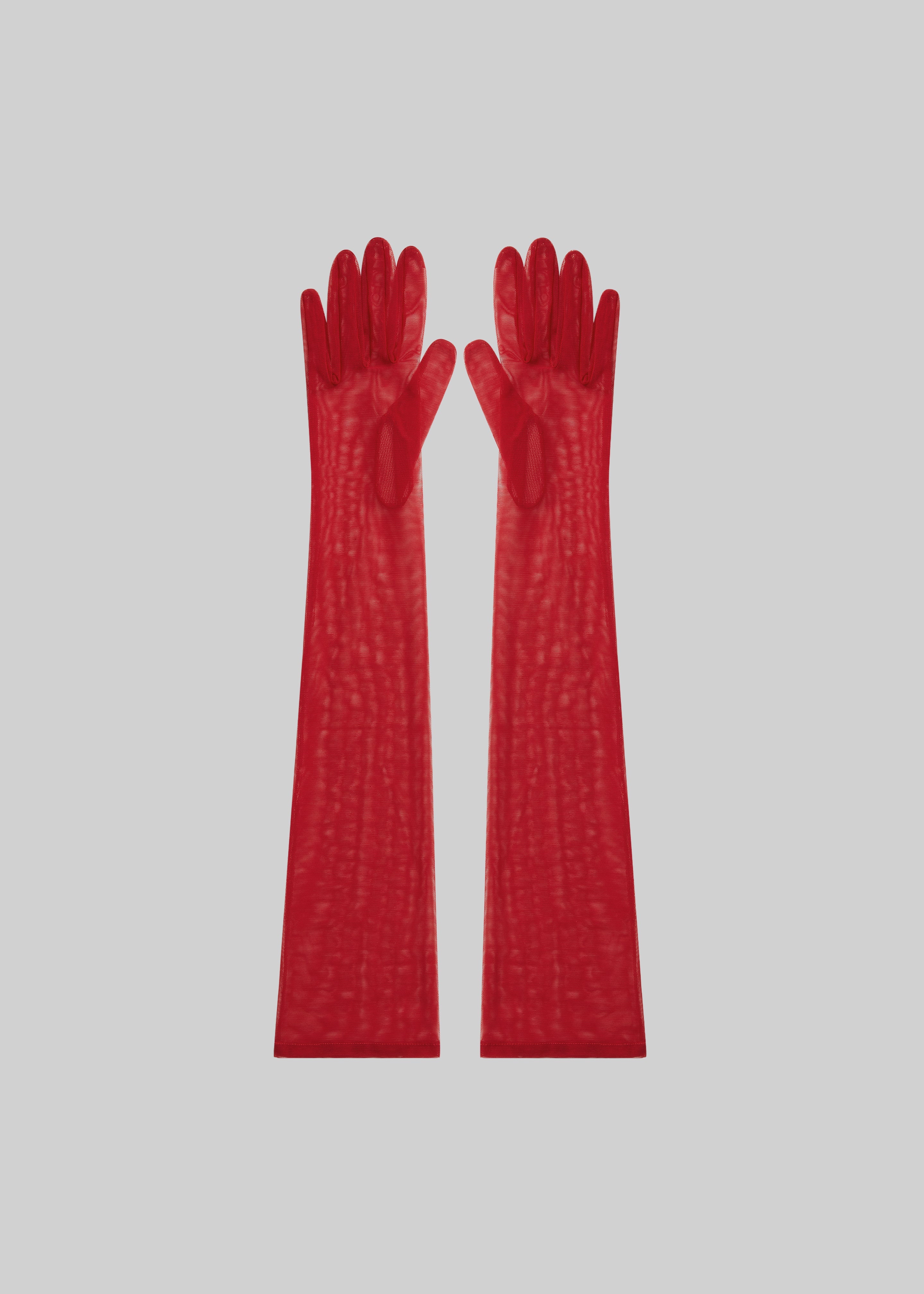 Inna Mesh Long Gloves - Red