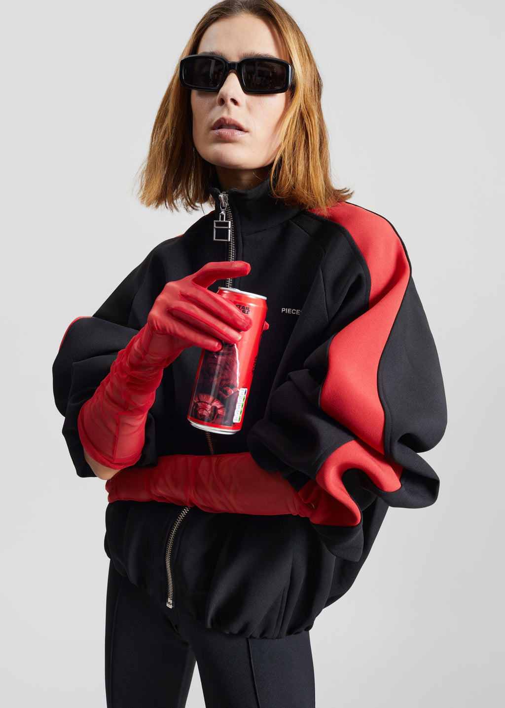 Inna Mesh Long Gloves - Red