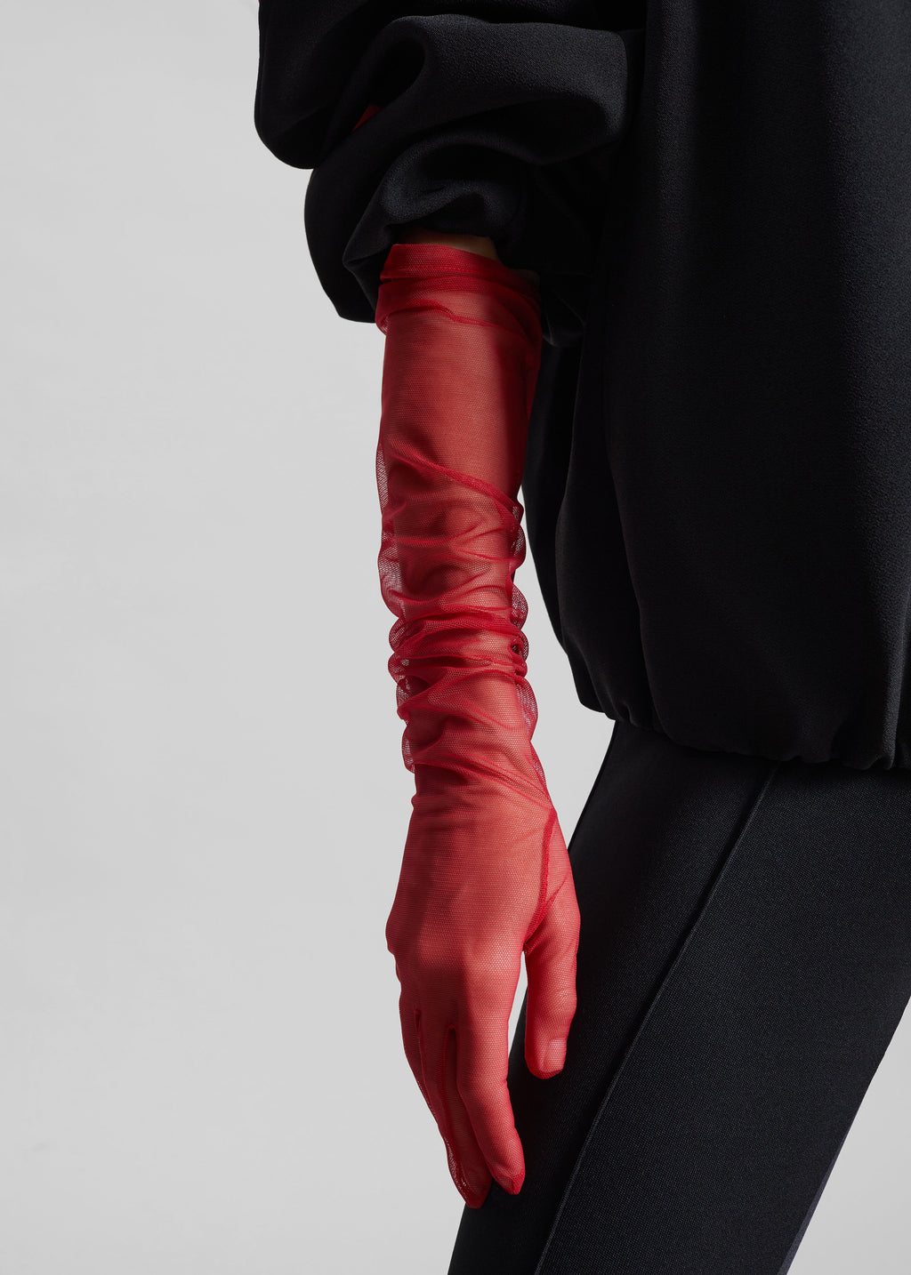 Inna Mesh Long Gloves - Red