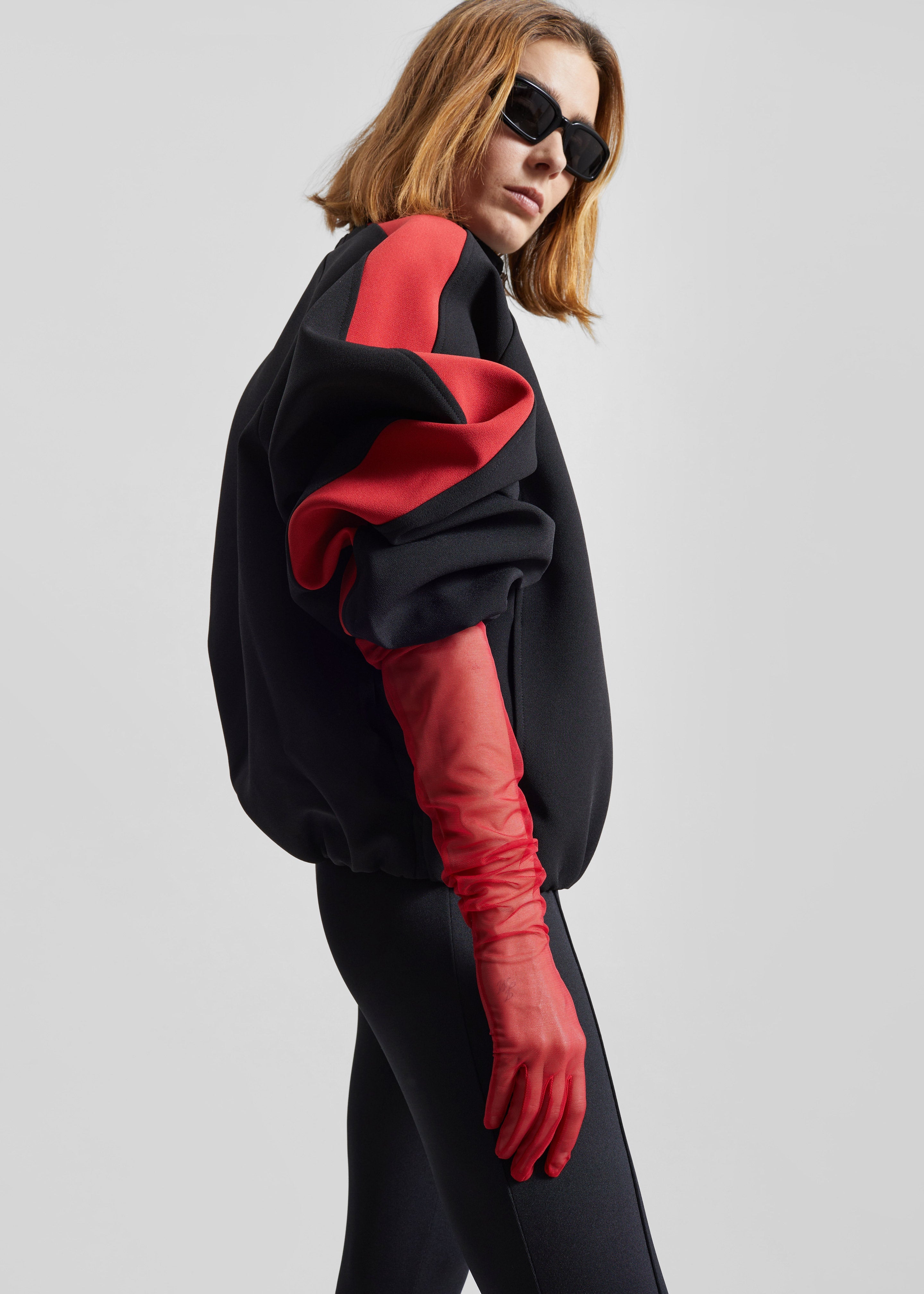 Inna Mesh Long Gloves - Red