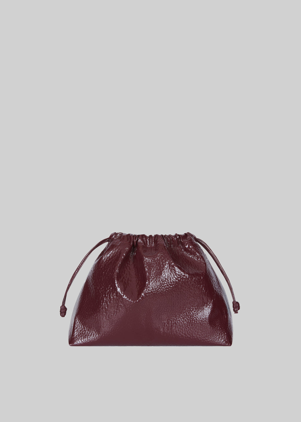 Morgan Crackled Faux Leather Small Pouch - Burgundy