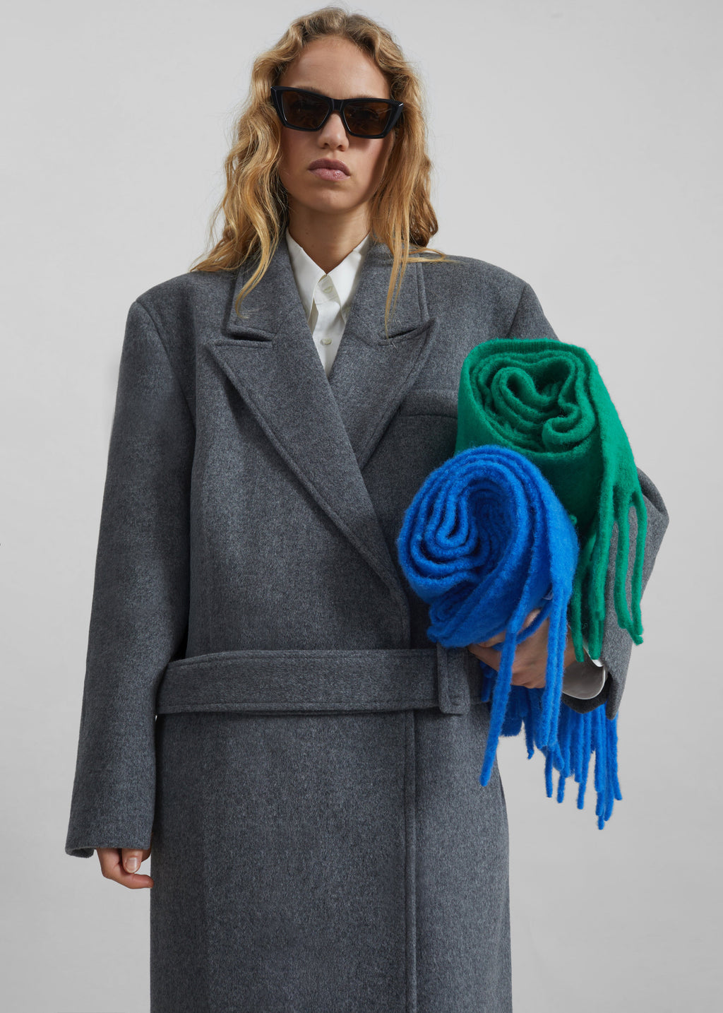 Olari Alpaca Blend Scarf - Royal Blue