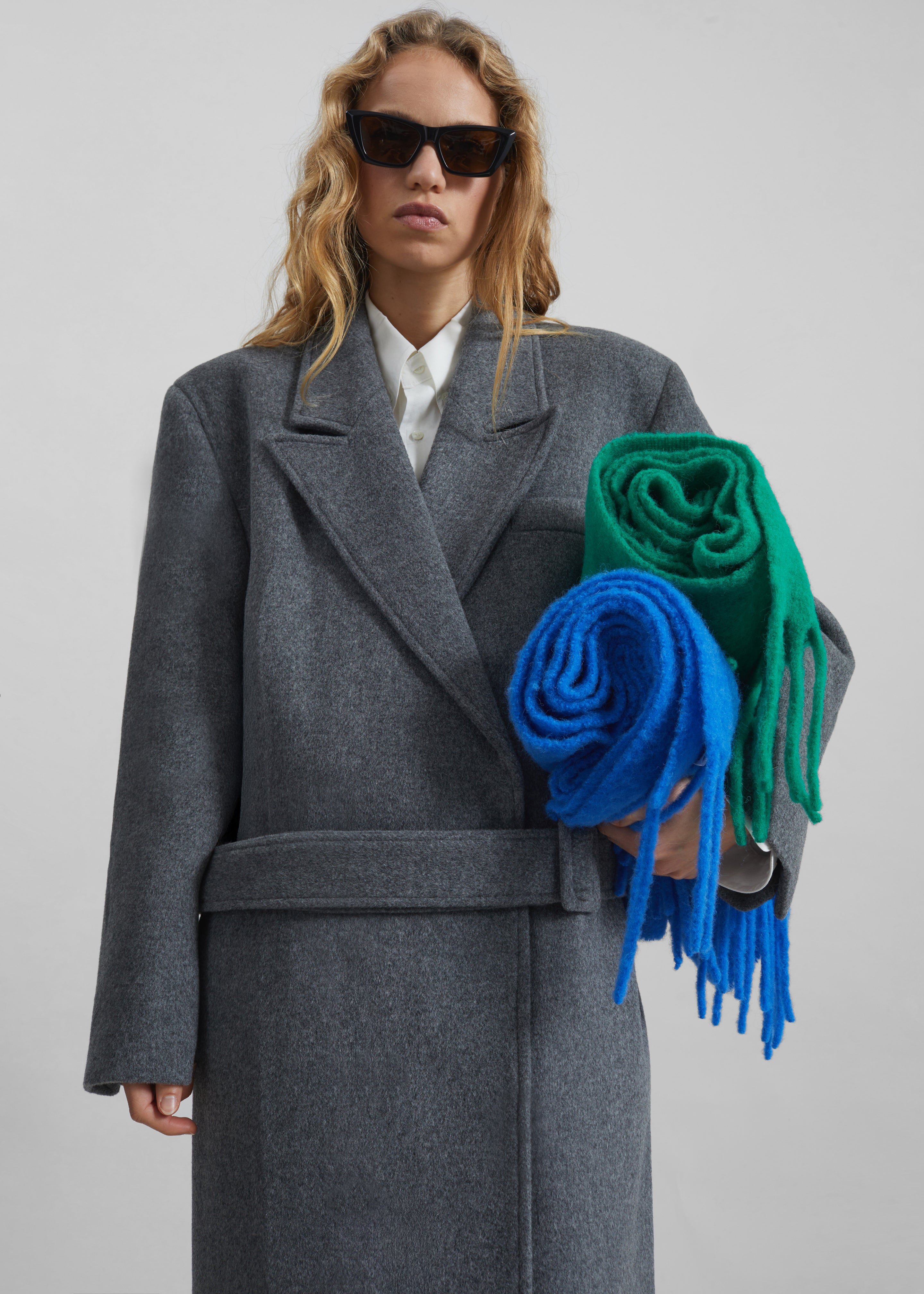 Olari Alpaca Blend Scarf - Royal Blue