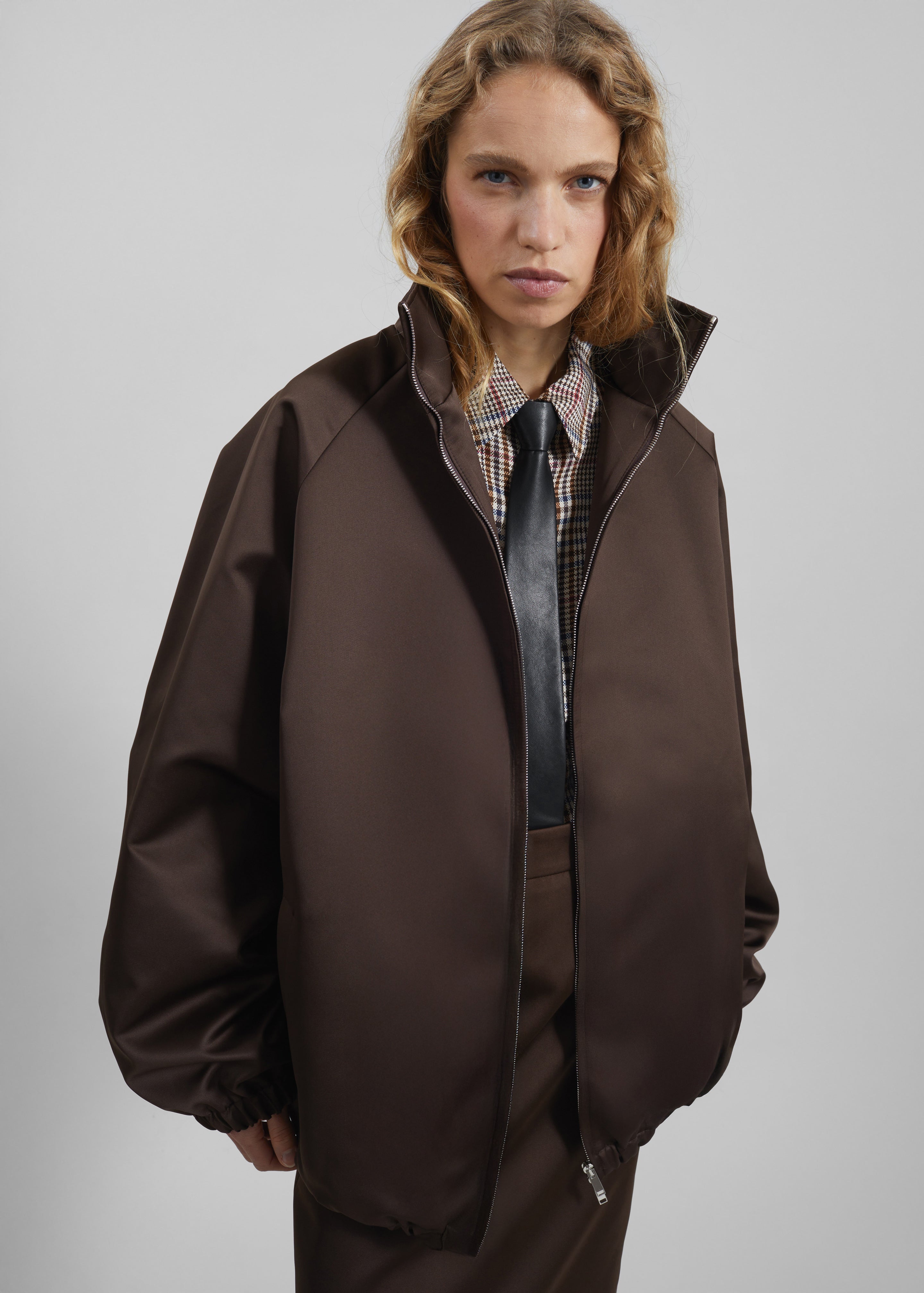 Rune Faux Leather Tie - Black