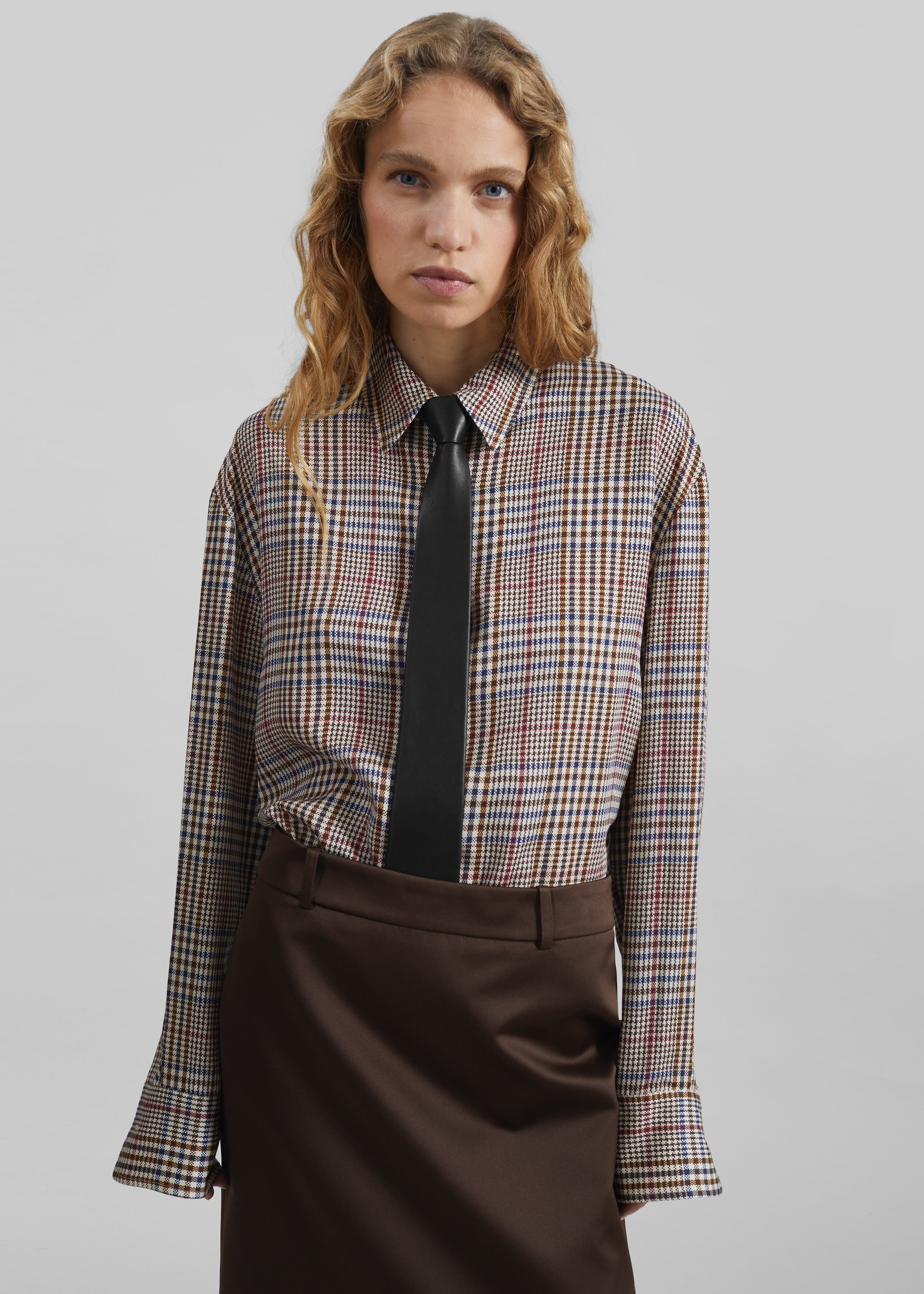 Rune Faux Leather Tie - Black